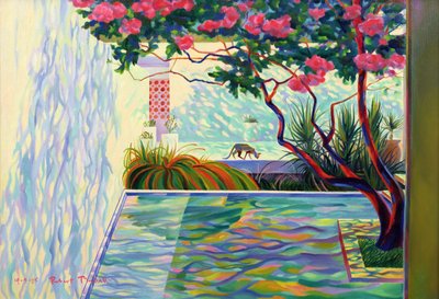 Cat in a Mexican Garden by Robert Tyndall